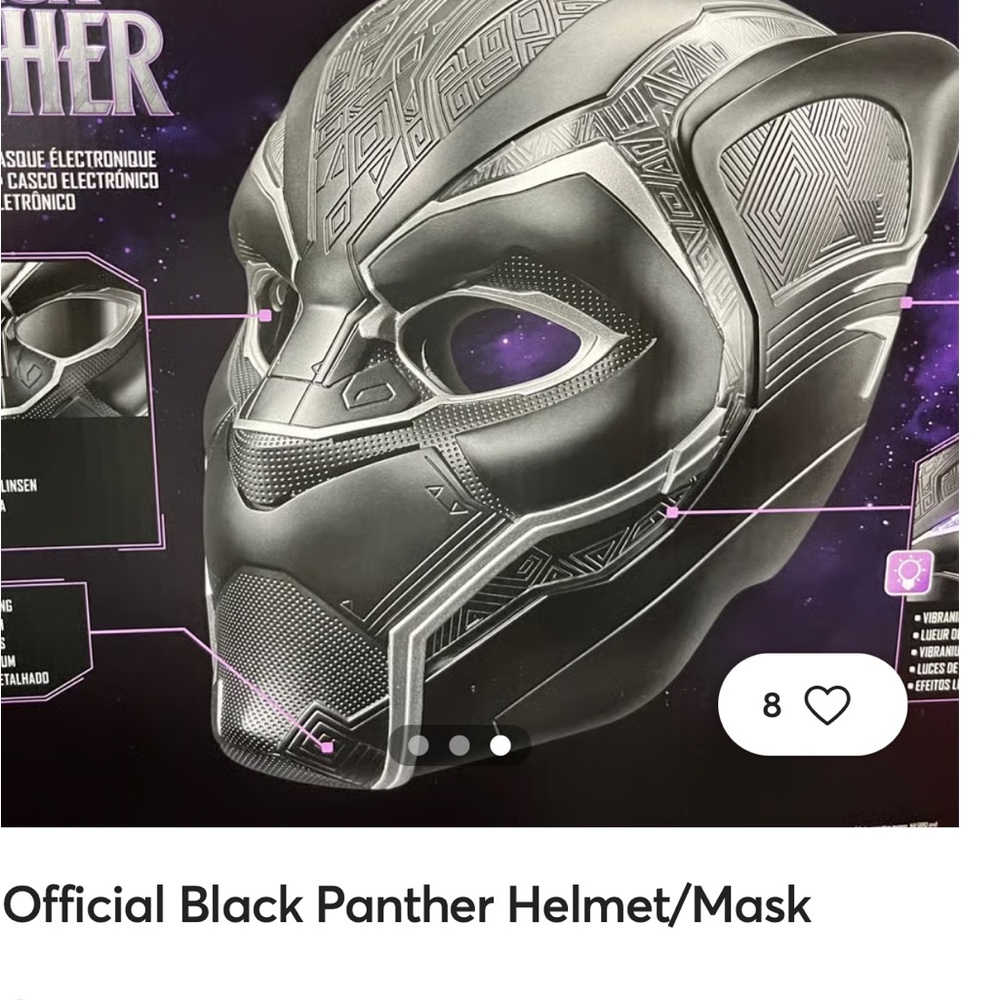 Marvel Silver and Purple Black Panther Helmet - Picture 4 of 12